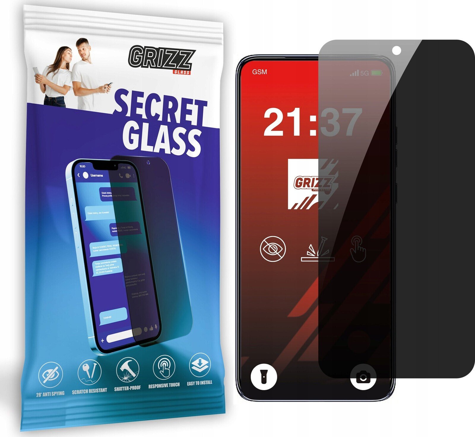 GrizzGlass Szkło prywatyzujące GrizzGlass SecretGlass do Motorola Edge 50 Neo