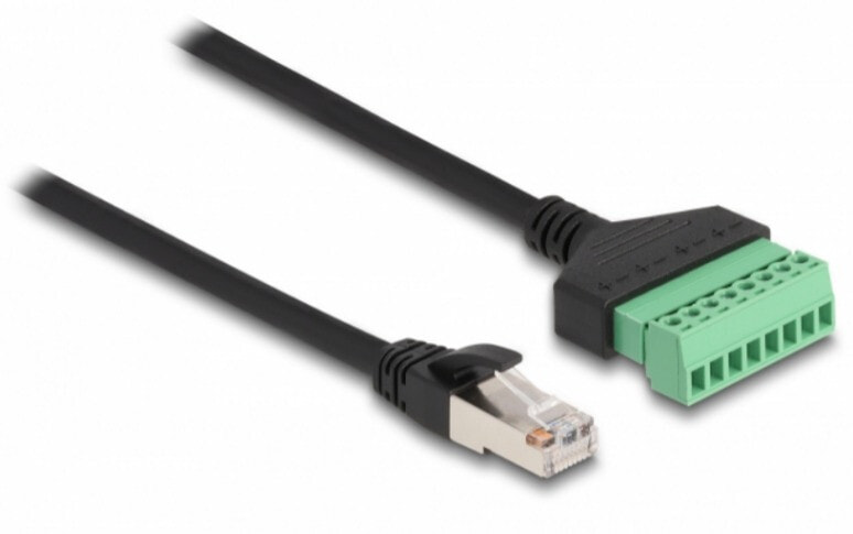 RJ45 Cable Cat.6 plug to Terminal Block Adapter 30 cm 2-part - 0.3 m - Cat6 - U/UTP (UTP) - RJ-45