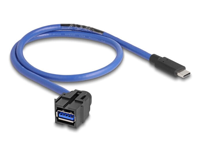 Delock 88156 - Keystone Modul USB A Buchse Type-C Stecker mit Kabel