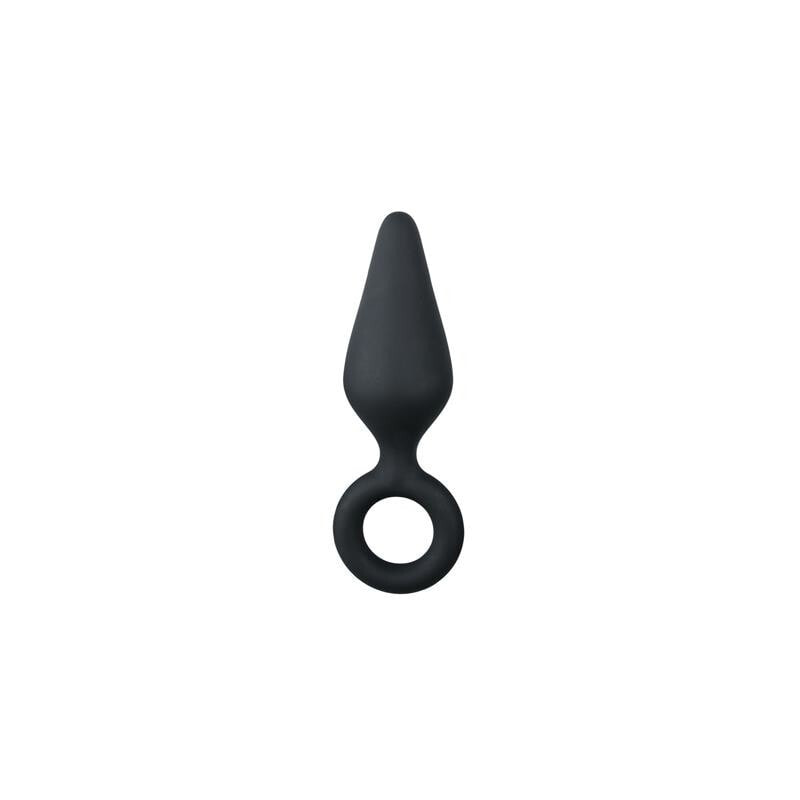 Плаг или анальная пробка EasyToys Black Buttplugs With Pull Ring - Small