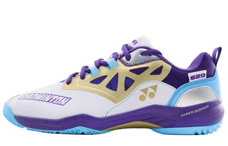 YONEX Badminton Shoes Unisex Low-Top White Purple