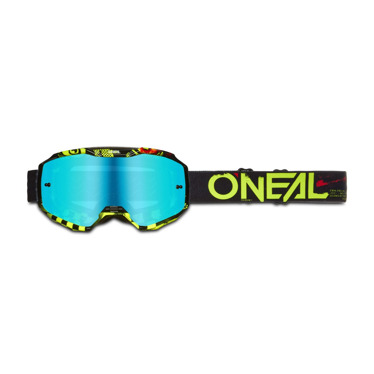 Crossbrille O'Neal B-10 Attack Schwarz-Neongelb-Radium Blau