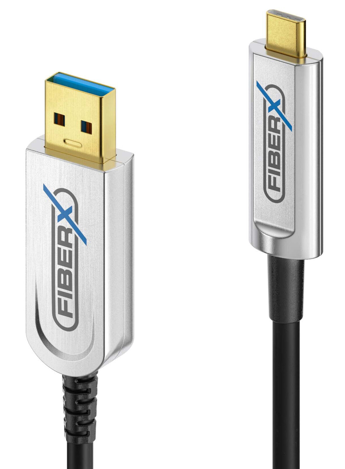 PureLink FiberX FX-I630-010 - 10 m - USB C - USB A - USB 3.2 Gen 1 (3.1 Gen 1) - 10000 Mbit/s - Black - Silver