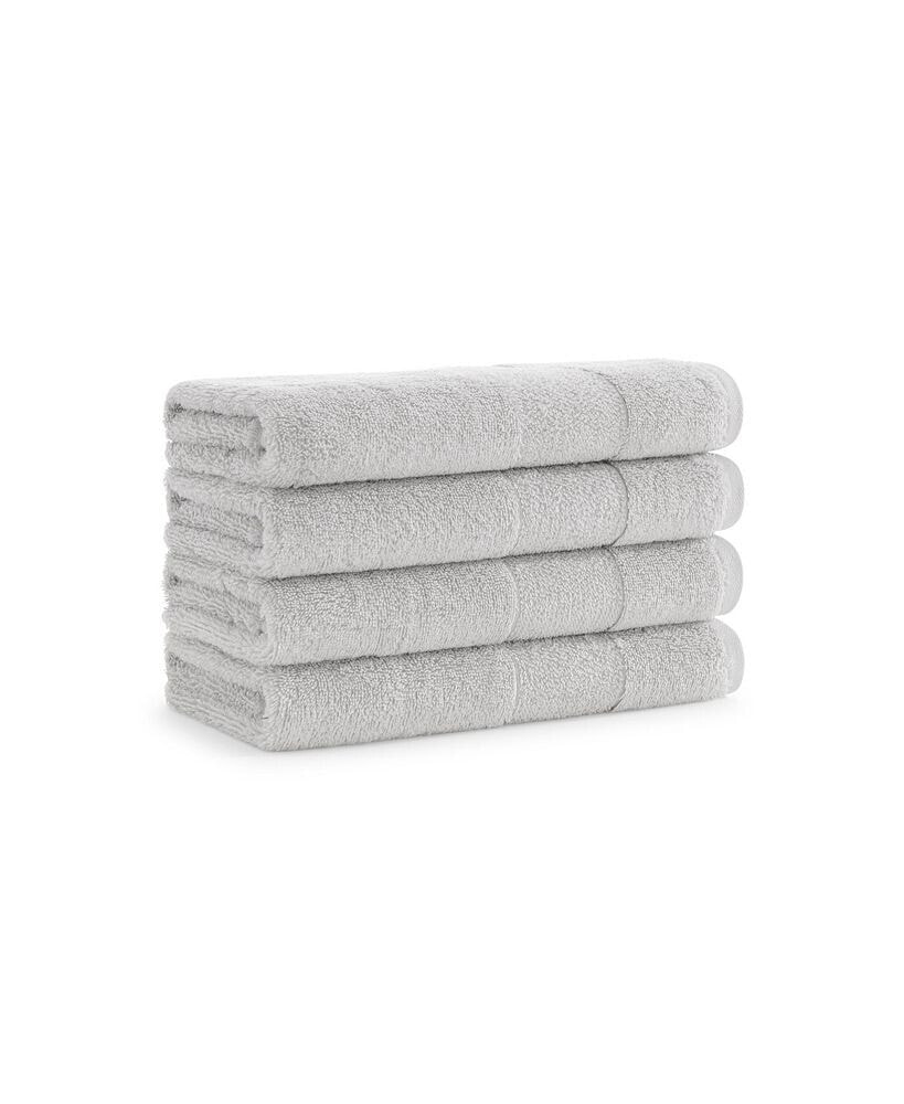 Aston and Arden luxury Turkish Hand Towels, 4-Pack, 600 GSM, Extra Soft Plush, 18x32, Solid Color Options with Dobby Border