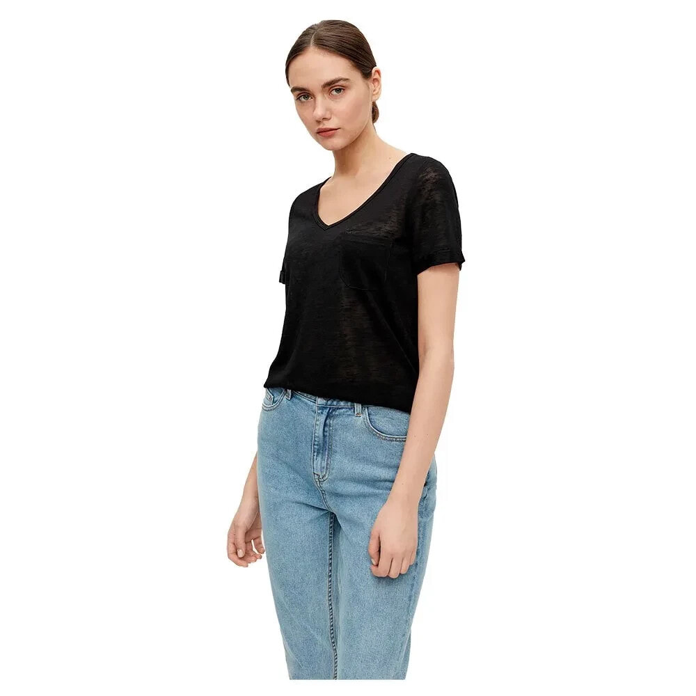 OBJECT Tessi Slub Short Sleeve V Neck T-Shirt