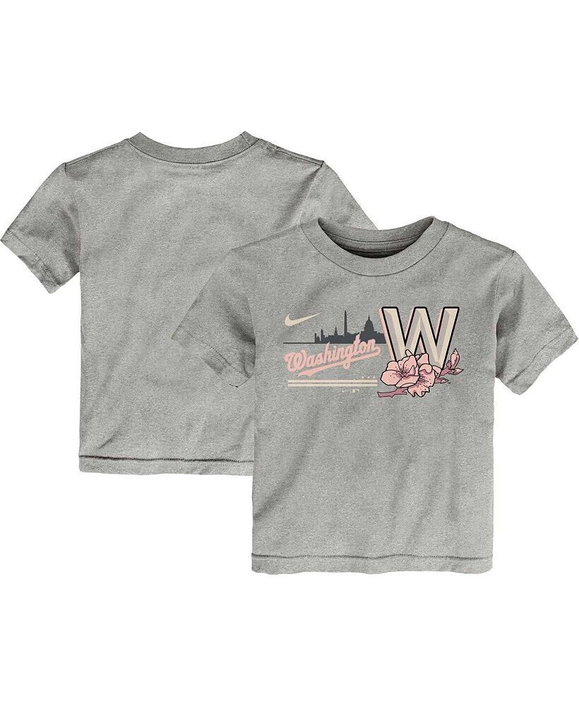 Nike toddler Boys and Girls Heather Gray Washington Nationals City Connect Graphic T-shirt