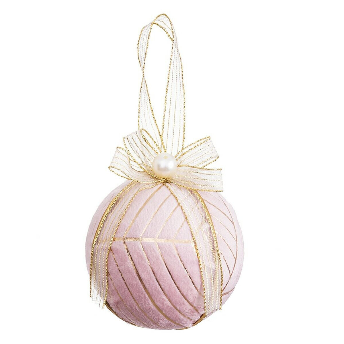 Ёлочные шарики Розовый Polyfoam Ткань 10 x 10 x 10 cm (3 штук)