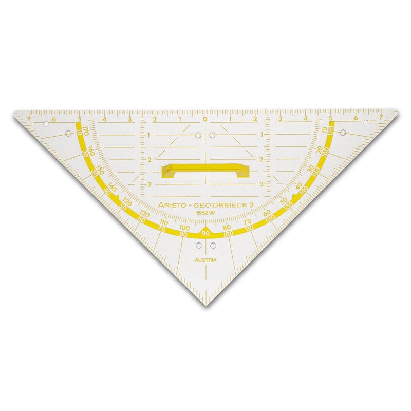 Aristo AR1552W - 45° triangle - Gloss - Plastic - Transparent - White - Yellow - 80 cm - 1 pc(s)