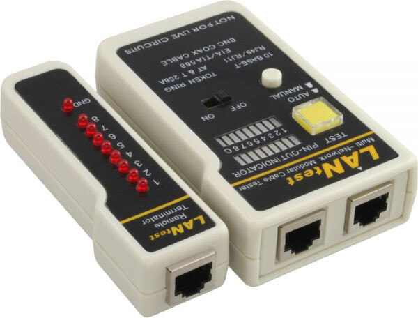 InLine Network cable tester BNC RJ11 RJ45 (79998)