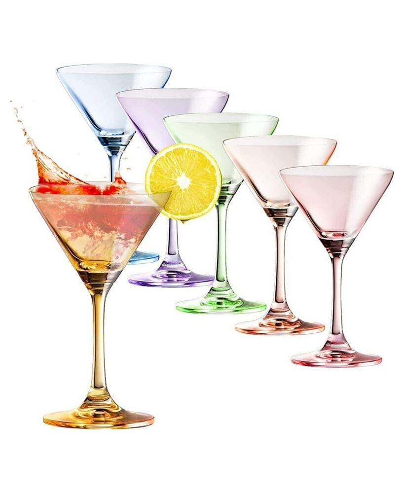 The Wine Savant glass Crystal 8 oz Luxury Martini Glasses, Set of 6