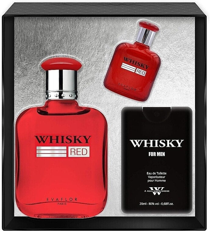 Evaflor Whisky Red For Men - Duftset (Eau de Toilette /100 ml + Eau de Toilette /20 ml + Eau de Toilette /7.5 ml)