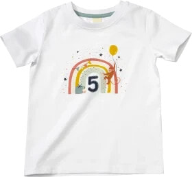 Geburtstags T-Shirt 5 Jahre, weiß, Gr. 116, 1 St