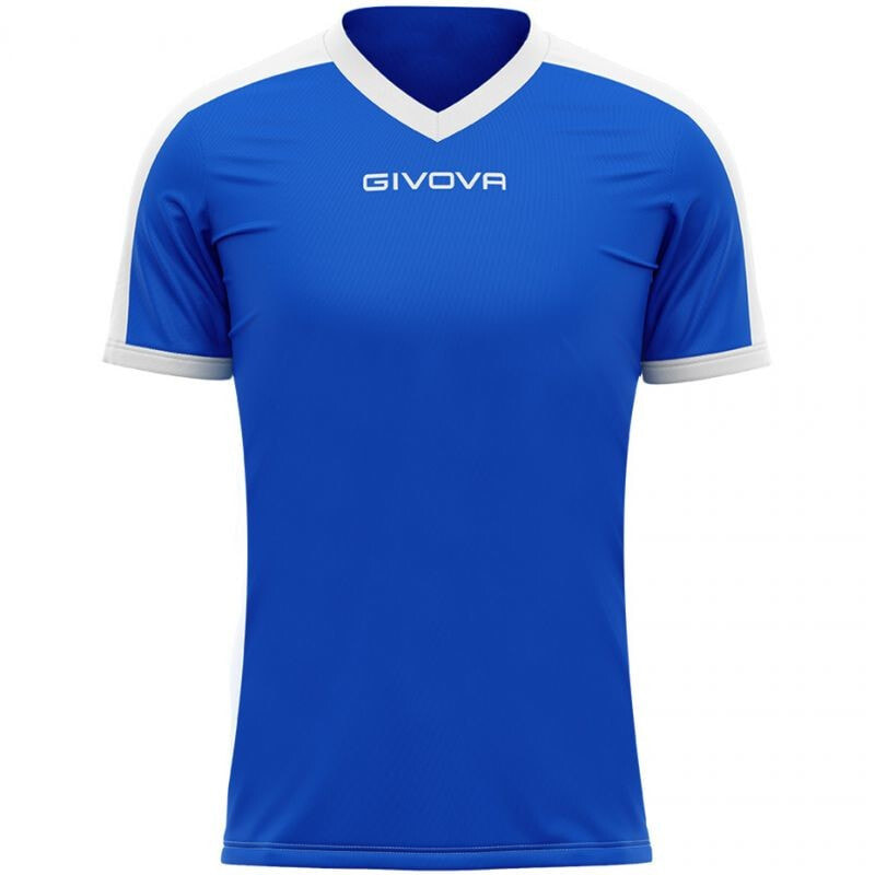 Мужская спортивная футболка синяя с надписью T-shirt Givova Revolution Interlock M MAC04 0203