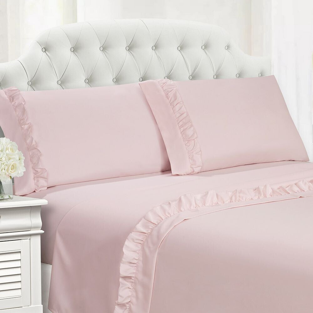 Cathay Home Inc. ruffle Hem King 4 PC Sheet Set