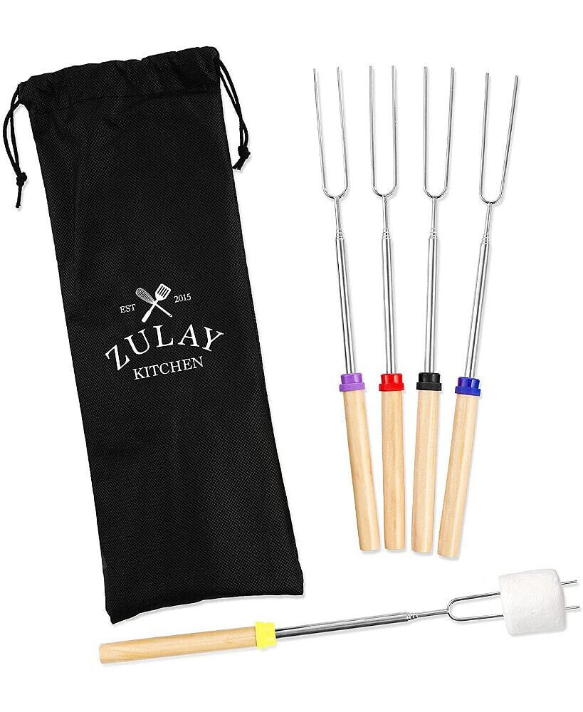 Zulay Kitchen long Marshmallow Roasting Sticks Extendable Design