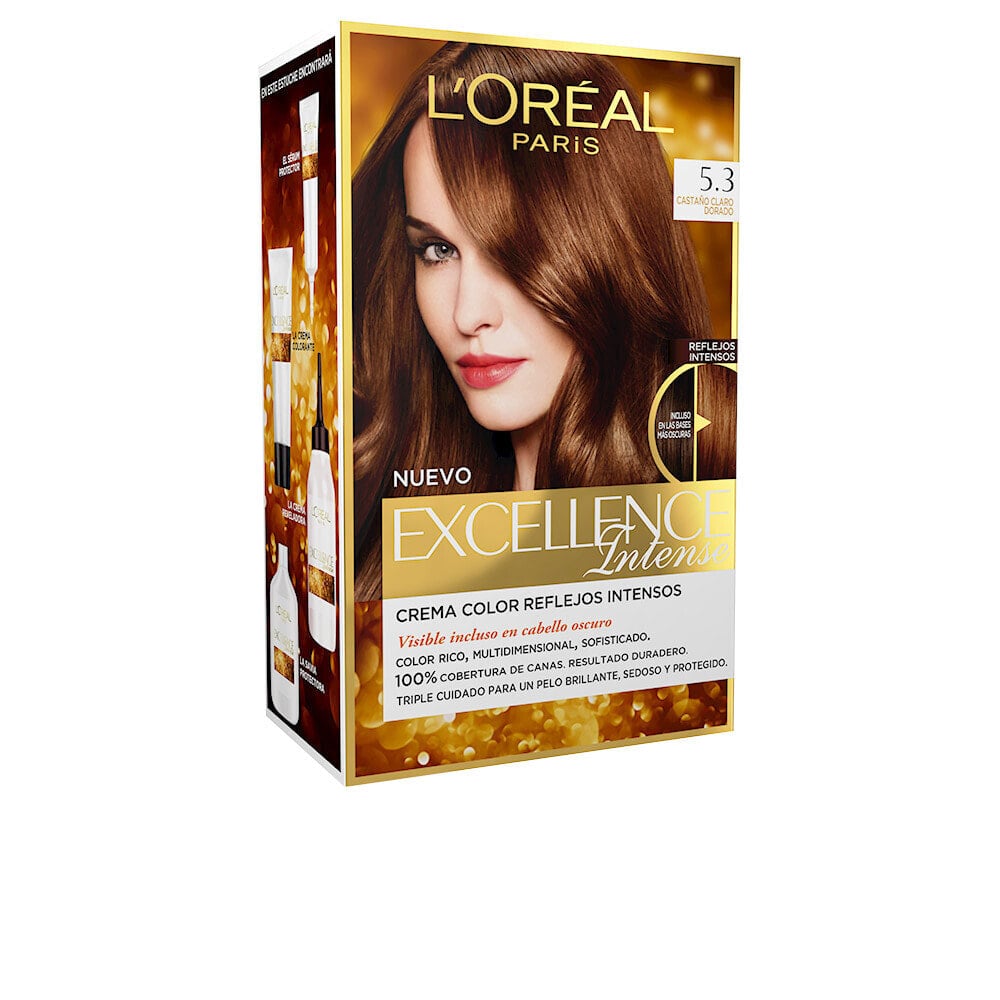 Loreal Paris Excellence Intense Tinte No. 5,3 Light Golden Brown Стойкая крем-краска для волос с шелковистым покрытием, оттенок светло-каштановый  золотистый