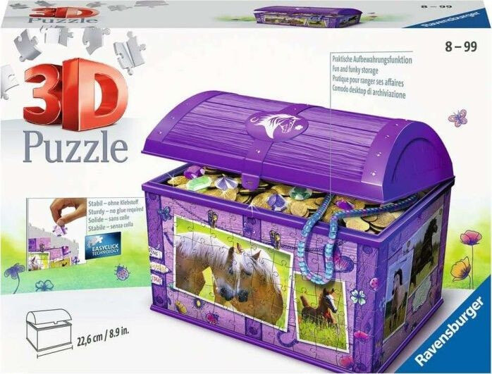 3D пазл Ravensburger, сундук с сокровищами лошади