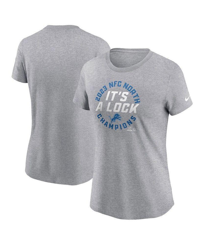 Nike women's Gray Detroit Lions 2023 NFC North Division Champions Locker Room Trophy Collection T-shirt