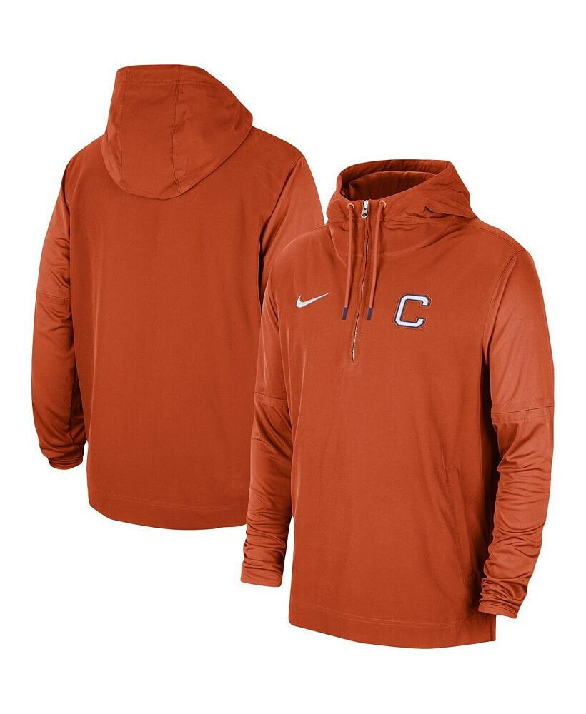 Nike men's Orange Clemson Tigers 2023 Sideline Player Quarter-Zip Hoodie Jacket