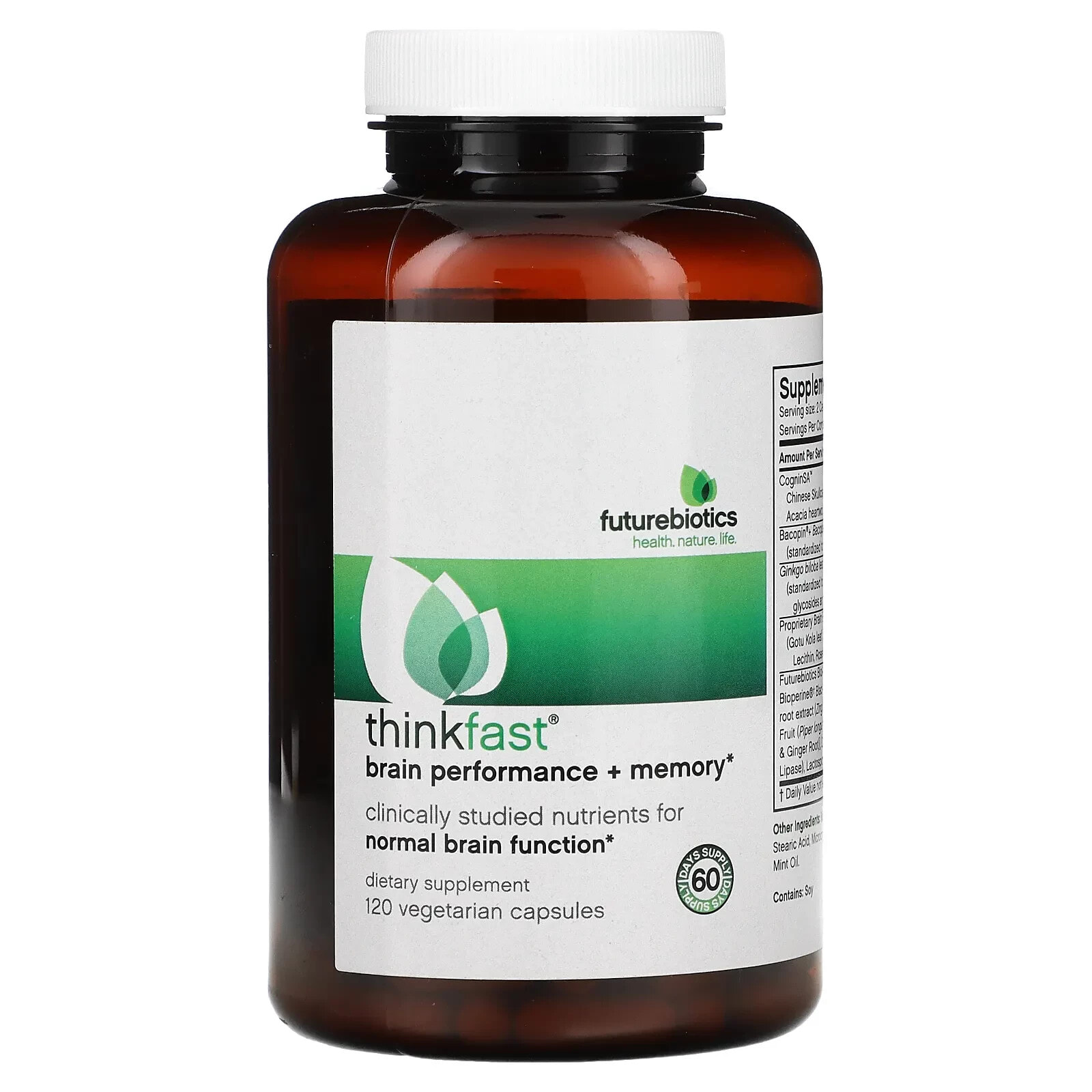 ThinkFast, Brain Performance + Memory, 60 Vegetarian Capsules