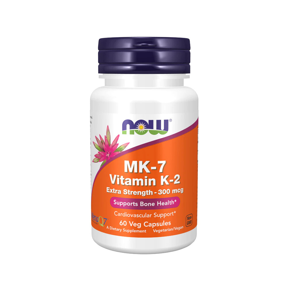 NOW MK-7 Vitamin K-2 Extra Strength -- Витамин К2  МК-7--300 мг--60 растительных капсул
