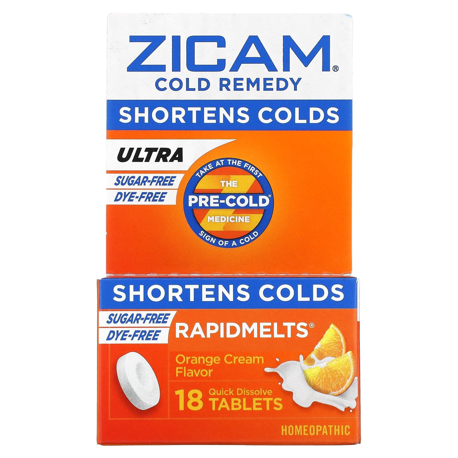 Ultra Cold Remedy, RapidMelts, Orange Cream, 18 Quick Dissolve Tablets
