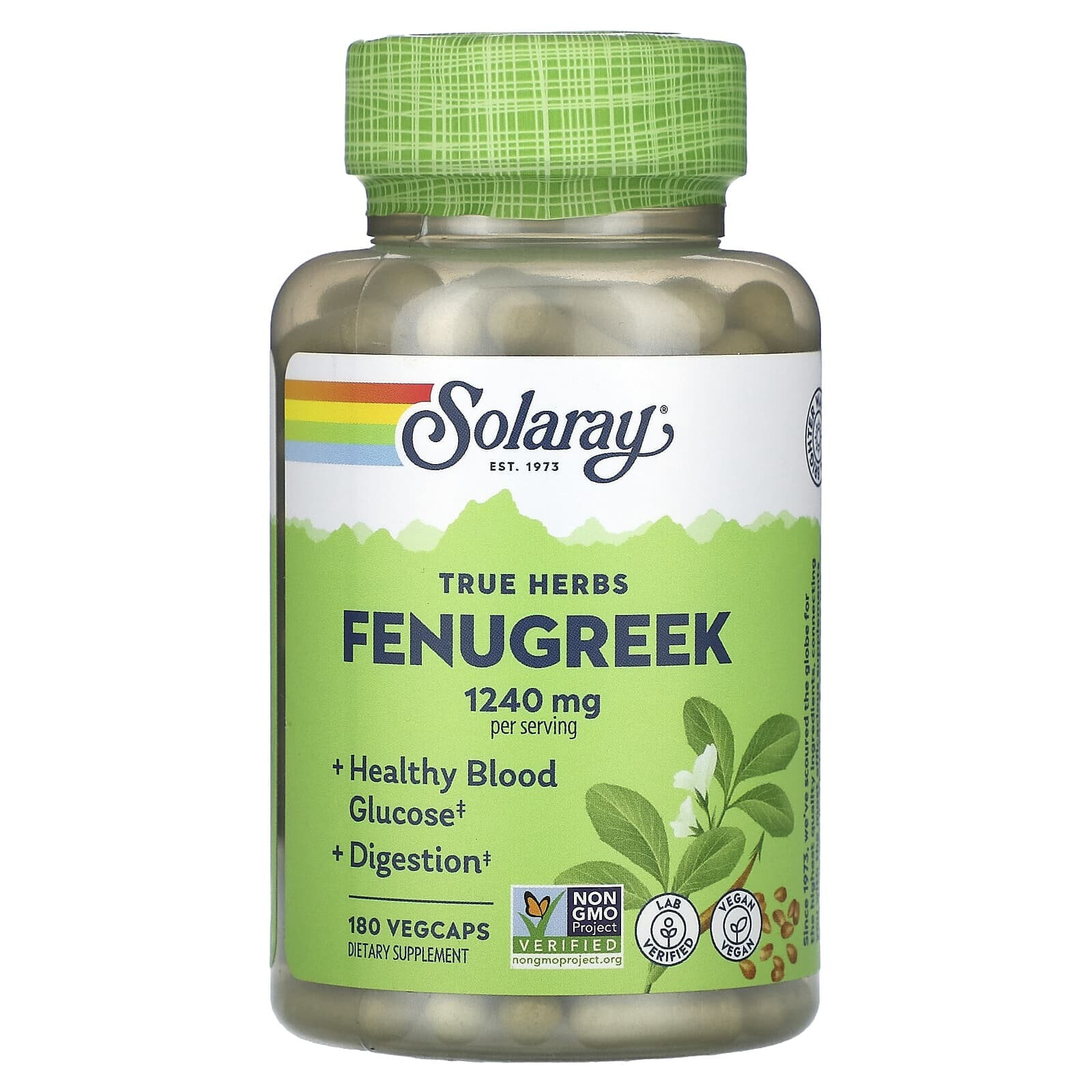 Solaray, True Herbs, Fenugreek, 620 mg, 180 VegCaps
