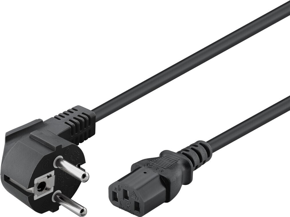 Goobay Angled IEC Cord - 1.8 m - Black - 1.8 m - Power plug type F - C13 coupler - H05VV-F3G - 250 V