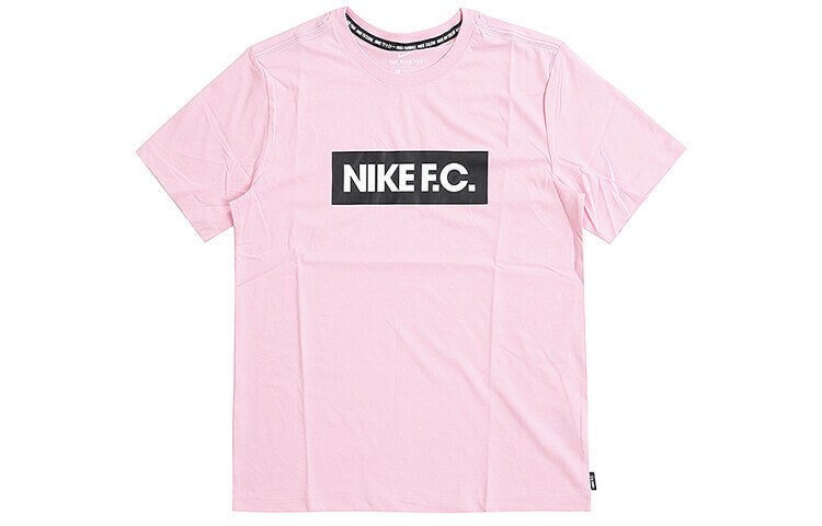 Nike F.C. 胸前字母印花足球短袖T恤 男款 粉红色 / Брюки Nike F.C. T CT8430-654