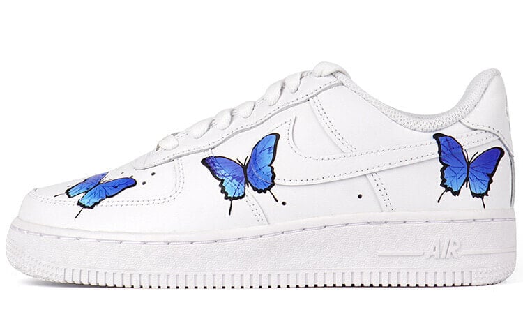 【定制球鞋】 Nike Air Force 1 Low 07 空军一号 蓝色蝴蝶 低帮 板鞋 男款 白色 / Кроссовки Nike Air Force 1 Low 07 CW2288-111