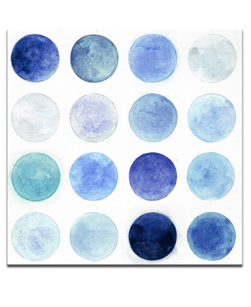 'Blue Lunar II' Abstract Canvas Wall Art, 20x20