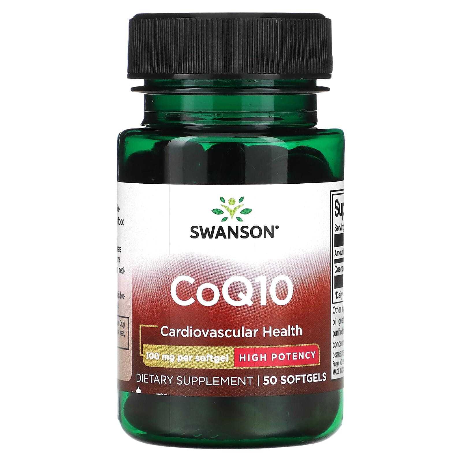 Swanson, Коэнзим Q10, высокая эффективность, 100 мг, 50 мягких таблеток