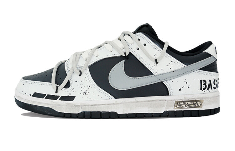 【定制球鞋】 Nike Dunk Low Retro 解构鞋带 复古做旧 泼墨 熊猫反转 低帮 板鞋 GS 黑白灰 / Кроссовки Nike Dunk Low Retro GS DH9765-002