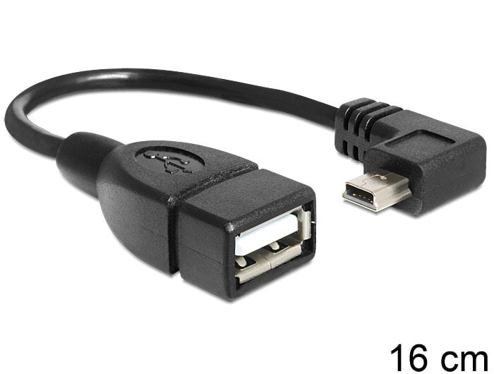 DeLOCK 83245 кабельный разъем/переходник USB2.0-mini USB2.0-A Черный