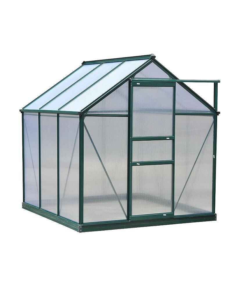 Outsunny 6' x 6' x 7 Greenhouse Aluminum Frame Walk-In Garden Polycarbonate