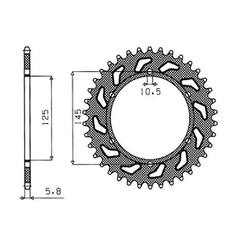 SUNSTAR SPROCKETS 520 Pitch 1-3541-46 Steel Rear Sprocket