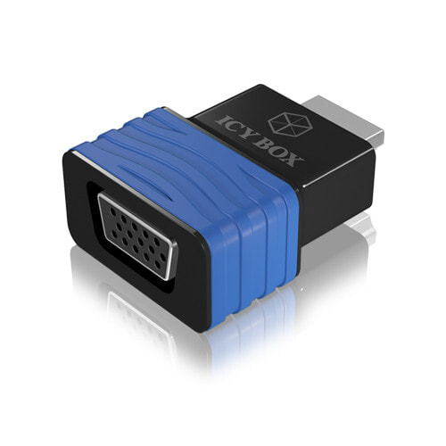 ICY BOX HDMI - VGA, M/F Черный, Синий 70544