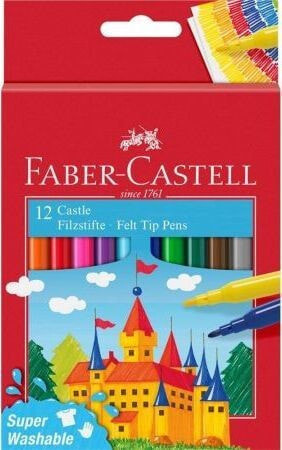 Набор фломастеров для рисования Faber-Castell Flamastry Zamek 12 kolorów FABER CASTELL