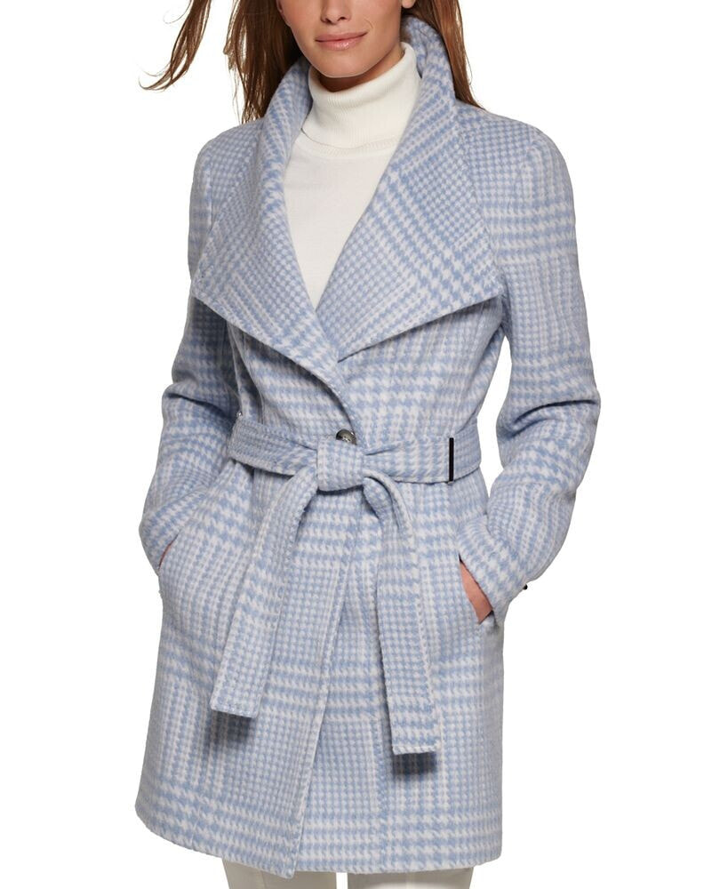 Women's Asymmetrical Belted Wrap Coat, Created for Macy's