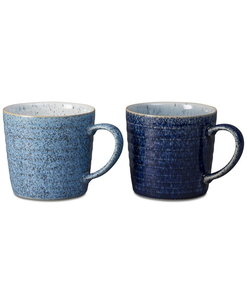 Denby studio Blue 2-Pc. Ridged Mug Set