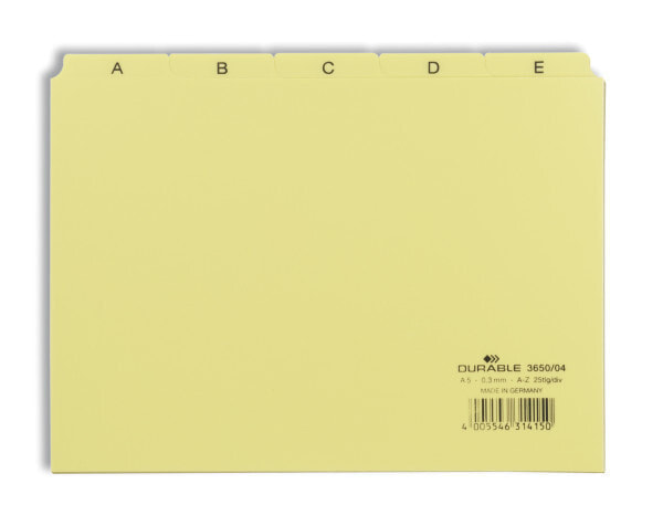 Durable 365004 закладка-разделитель Алфавитная закладка-разделитель ПВХ Желтый