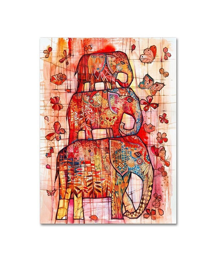 Trademark Innovations oxana Ziaka 'Three Elephants' Canvas Art - 24