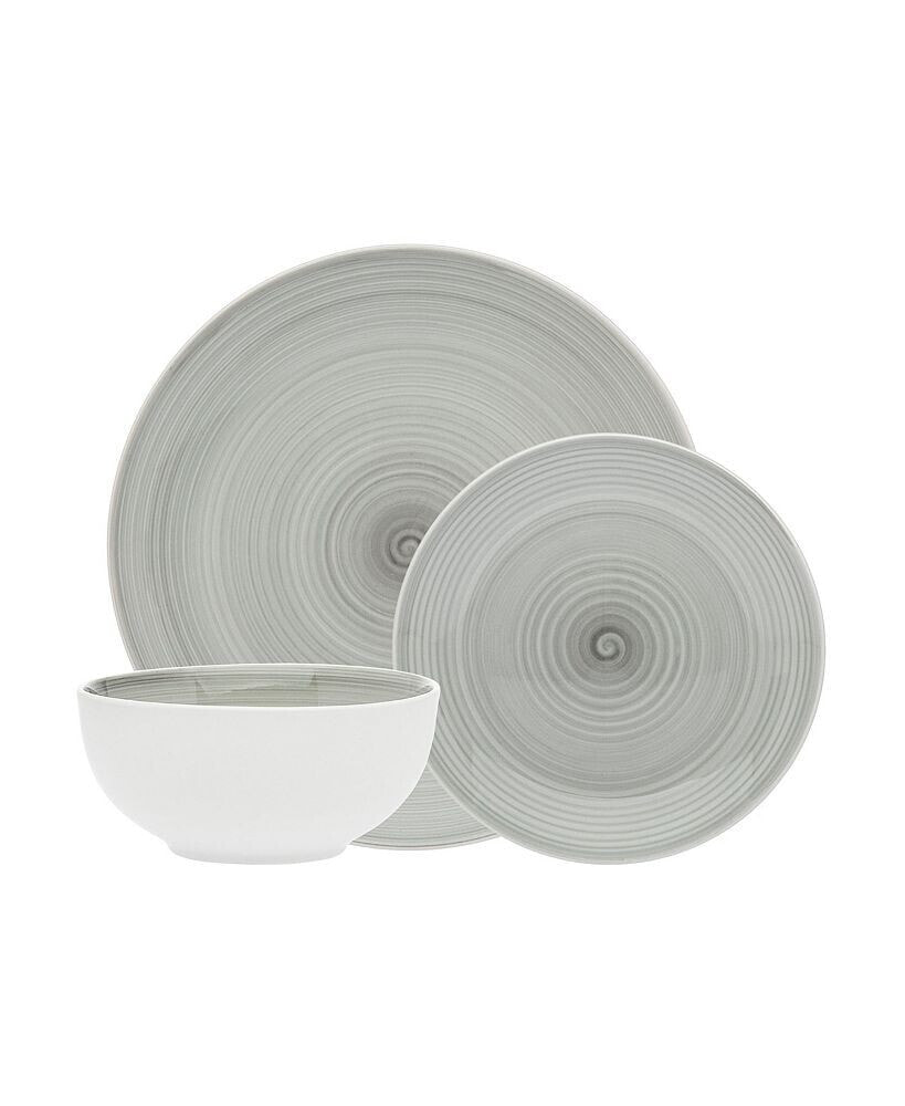 Godinger spiral Grey 12-PC Porcelain Dinnerware Set