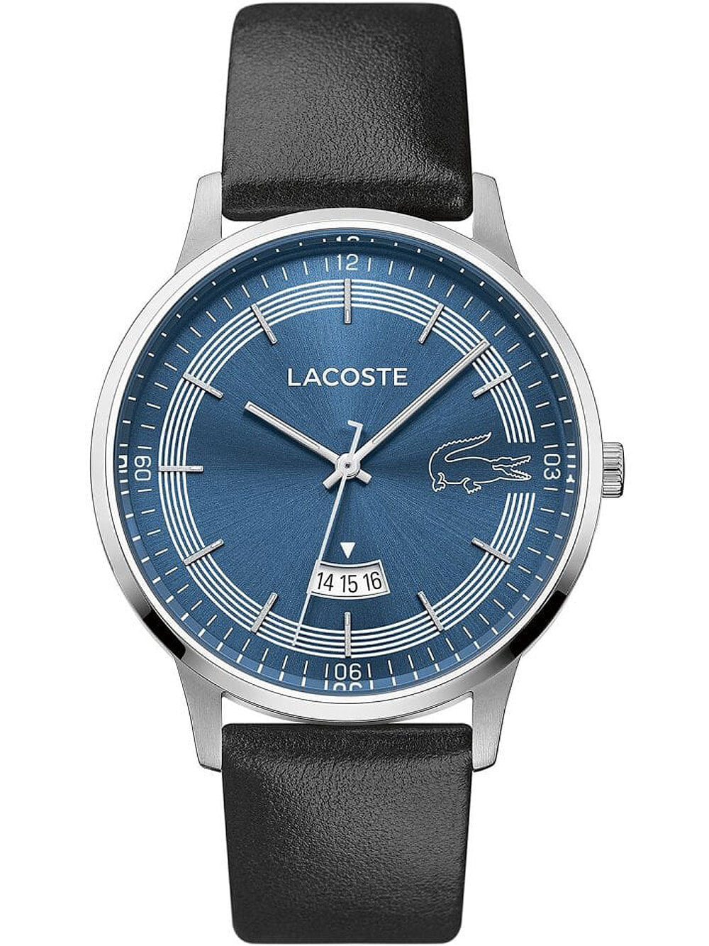 Мужские наручные часы с черным кожаным ремешком Lacoste 2011034 Madrid mens 41mm 5ATM — купить недорого с доставкой, 794159