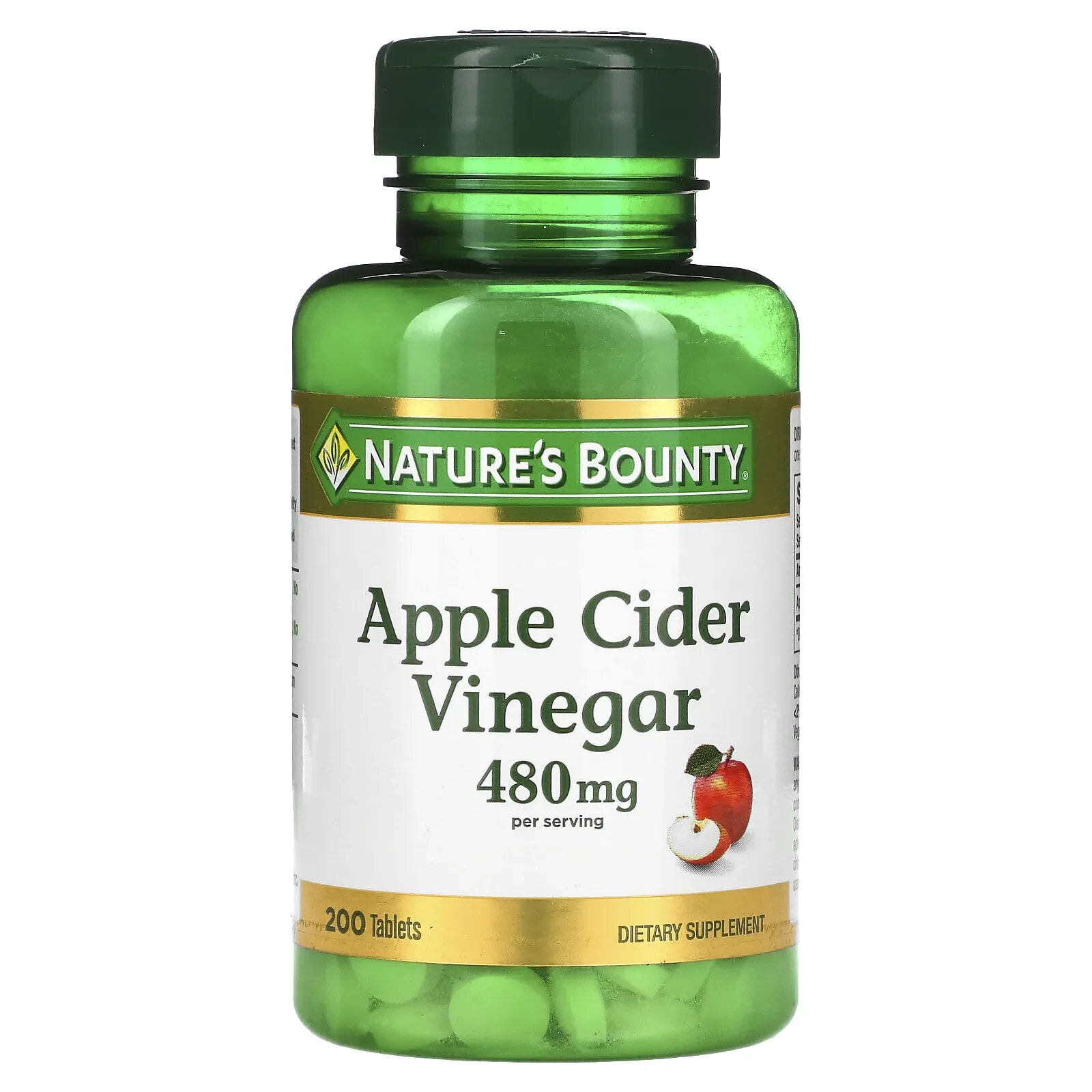 Nature's Bounty, Яблочный уксус, 240 мг, 200 таблеток