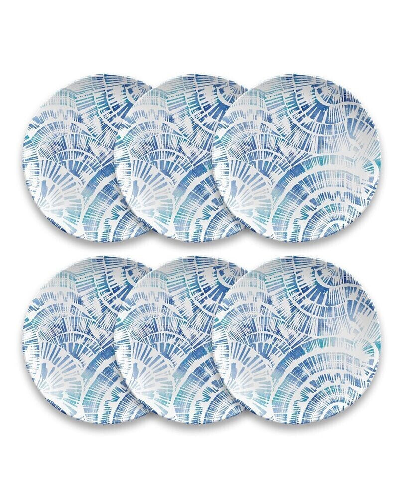 Coastal Scallops 6-Piece Salad Plate Set, 8.5