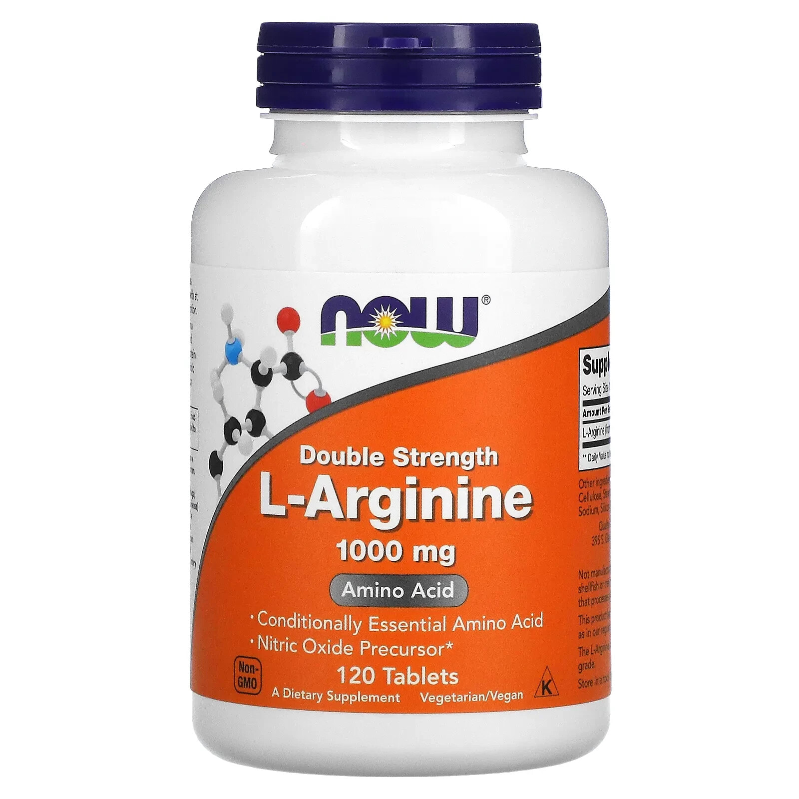 NOW L-Arginine Double Strength -- 1000 mg - 120 Tablets