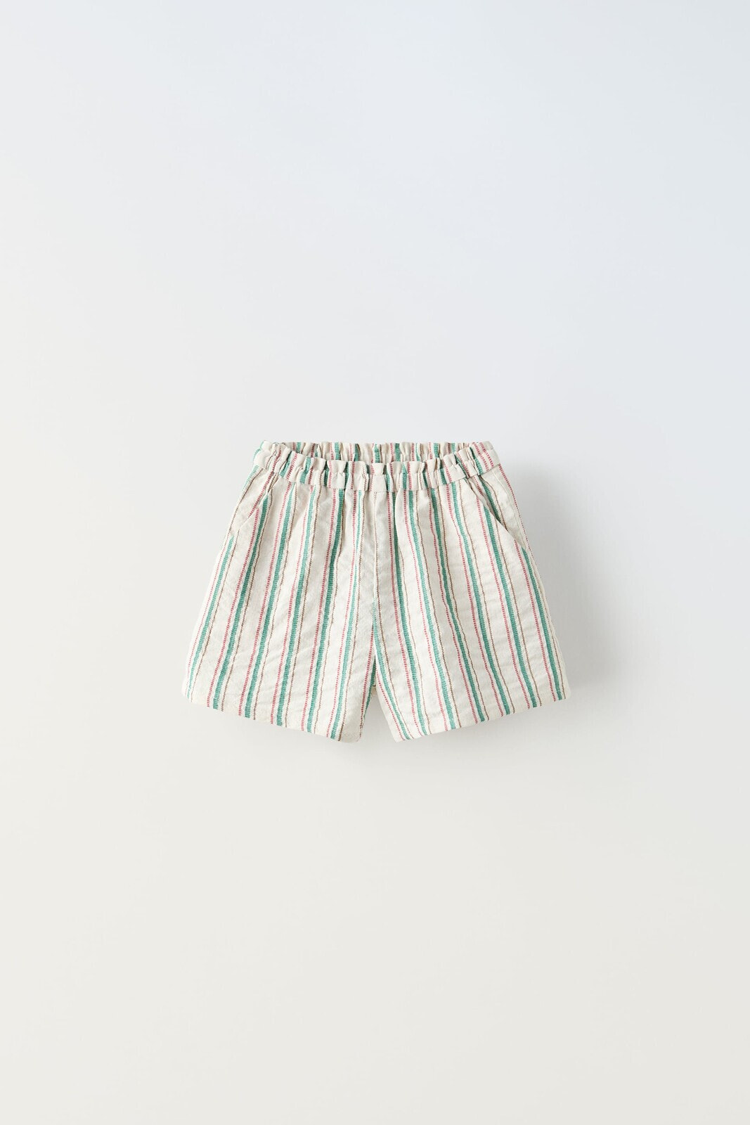 Textured striped bermuda shorts
