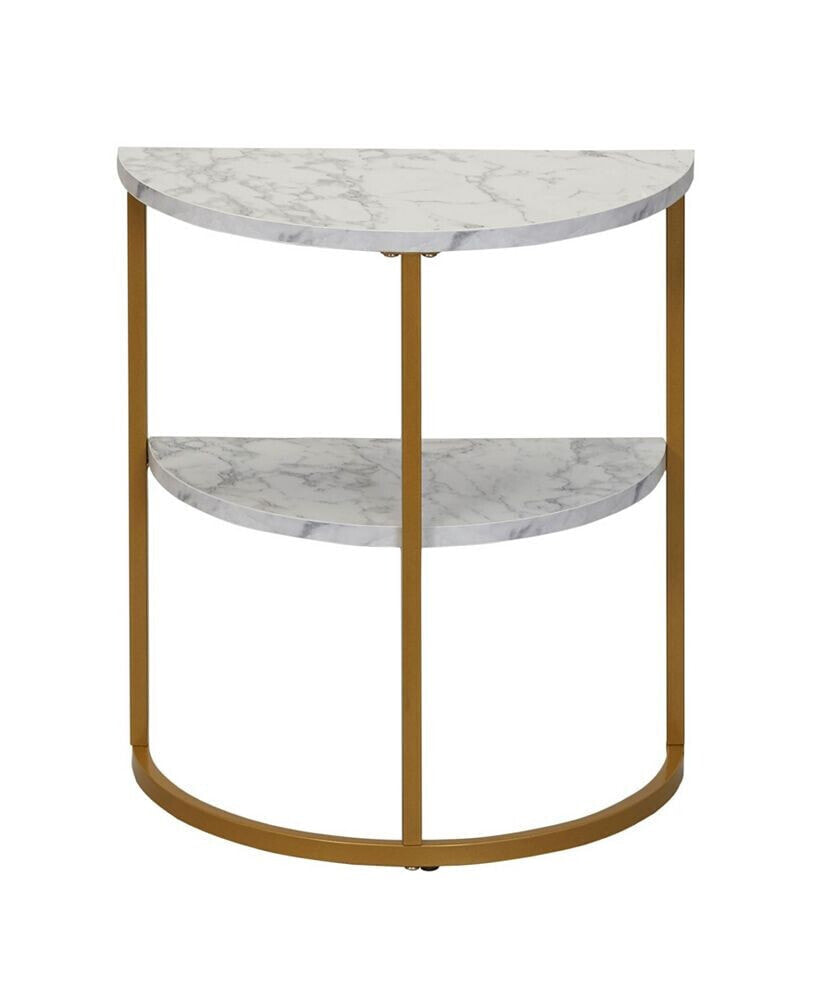 Half-Moon Marble Modern End Table