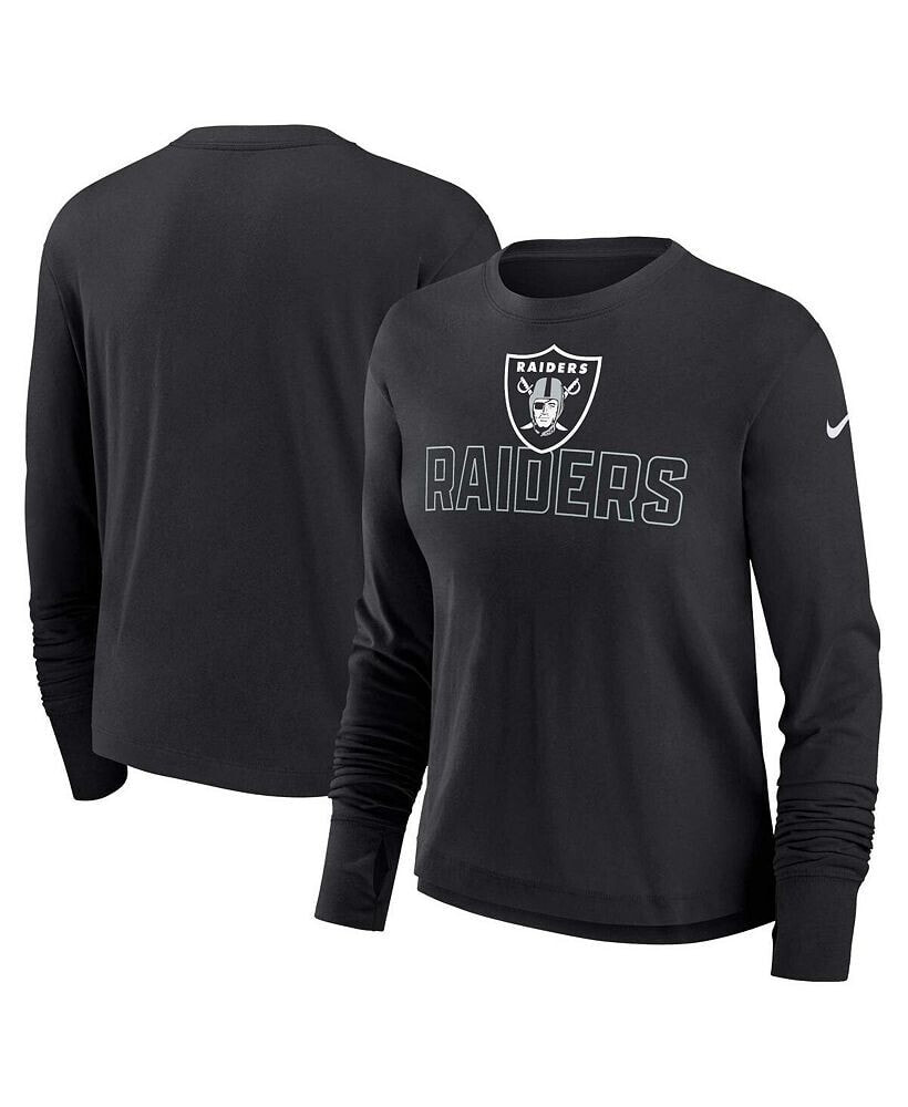 Nike women's Black Las Vegas Raiders High Hip Performance Long Sleeve T-shirt